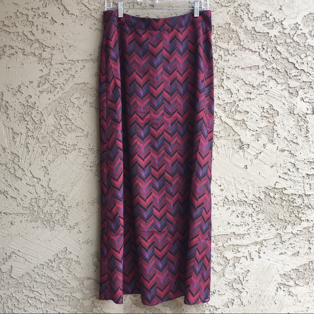 FOREVER 21 MAXI SKIRT Long Ankle Length Red Purple